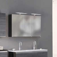 Spiegel Badschrank in Dunkelgrau 3 Türen von Star Möbel