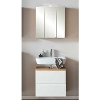 Waschtisch und Spiegelschrank in Weiß und Wildeichefarben modern (zweiteilig) von Star Möbel
