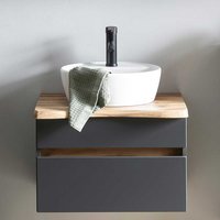 Waschtischkonsole mit Aufsatzbecken Platte in Baumkanten Optik Wildeiche von Star Möbel
