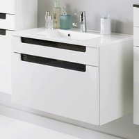 Waschtischunterschrank inklusive Waschbecken Weiß-Anthrazit von Star Möbel