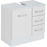 Weißer Waschbeckenunterschrank 60 cm breit Tür und Schubladen von Star Möbel