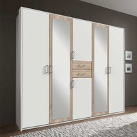 XL Schrank Schlafzimmer mit Spiegeltüren Eiche Sägerau & Weiß von Star Möbel