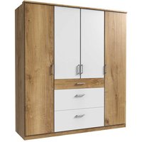 Zweifarbiger Kleiderschrank in Plankeneiche Holzoptik und Weiß Made in Germany von Star Möbel