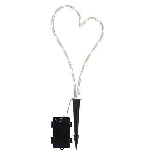 Grab-Deko HERZ, Batteriebetr, Timer, IP44, 18 LED von Star