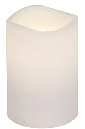 LED Außen Kerze weiß, 11,5cm / Ø7,5cm, mit Timer von Star