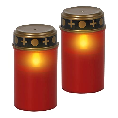 LED Grablicht Mit Timer | Grabkerzen Mit Batterie | 2er Set | Rot | Outdoor | Kerzen LED Grablicht Mit Timer | Grabkerzen Mit Batterie | 2er Set | Rot | Outdoor | Kerzen von Star