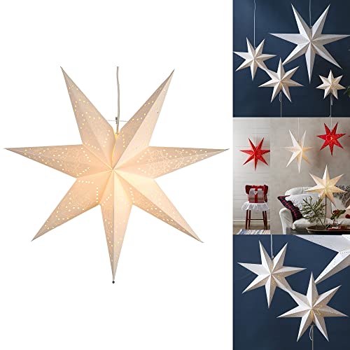 Papiersterne zum Aufhängen | Weihnachtsstern Fenster | Papierstern Beleuchtet | Weihnachtsstern Beleuchtet | Weihnachtssterne mit Beleuchtung | Weihnachtsstern Fenster Beleuchtet | Weihnachtssterne von Star