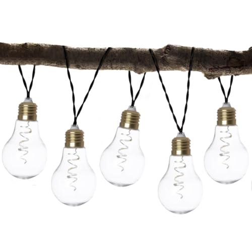 Star Trading Solar Lichterkette Außen, LED-Lichterkette, 10 Glühbirnen, Solar Power & Automatischer Dämmerungssensor, Perfekt für Innen- und Außenbereich, Wetterfest, IP44 von Star