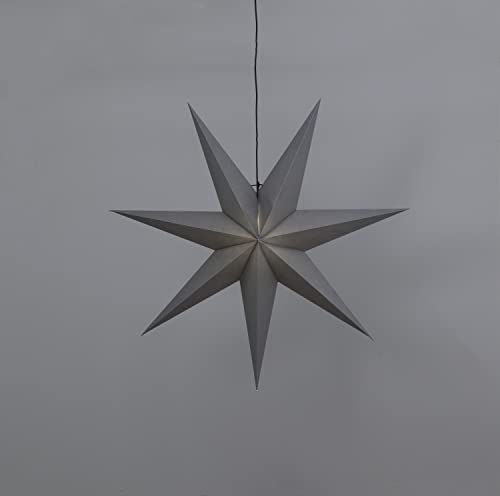 Weihnachtsstern Ozen von Star Trading, 3D Papierstern Weihnachten in Grau, Dekostern zum Aufhängen mit Kabel, E14 Fassung, Ø: 100 cm von Star