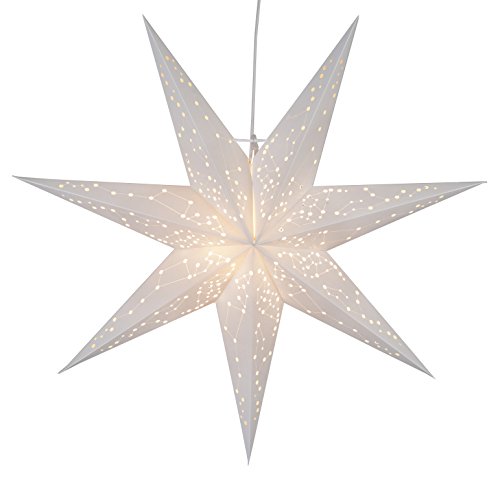 Weihnachtsstern Galaxy von Star Trading, 3D Papierstern Weihnachten in Weiß, Dekostern zum Aufhängen mit Kabel, E14 Fassung, Ø: 60 cm von Best Season