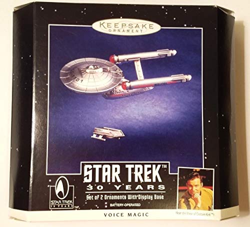 Star Trek - 30 Years - Set of 2 Ornaments - NCC-1701 & NCC-1701/7 - Battery -Operated - Voice - Christmas Ornament - Hallmark Keepsake (1996) von Star Trek