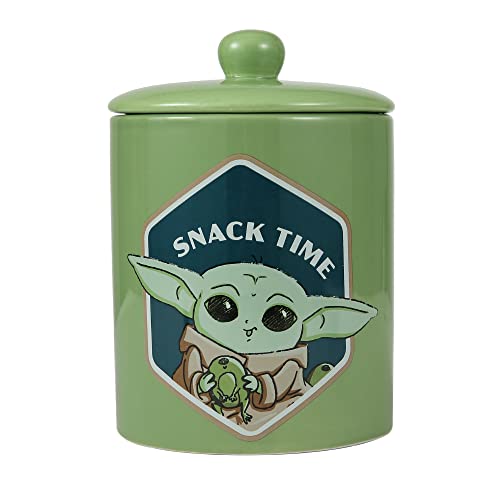 Star Wars for Pets The Mandalorian Snack Time Hundeleckerli-Glas, Keramik, mit Deckel, spülmaschinenfest, Baby-Yoda-Aufbewahrungsbehälter für Hundefutter, 18,5 x 13 cm von Star Wars