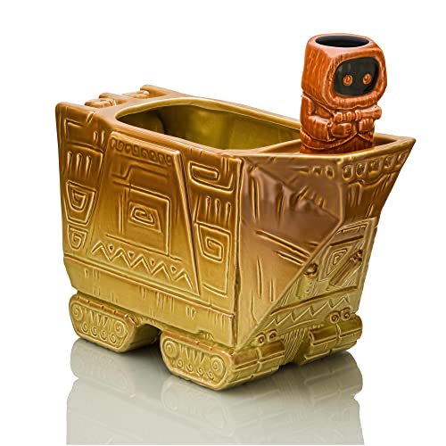 Geeki Tikis Star Wars Sandcrawler Punchschale Set mit Jawa Mini-Muglet | Cocktailbecher Schnapsgläser und Party-Snackschale von Geeki Tikis