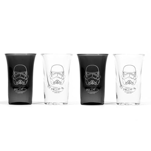 Original Stormtrooper Shot Gläser 4er Set bedruckt, aus Glas, Füllmenge je ca. 2 cl.. von Thumbs Up