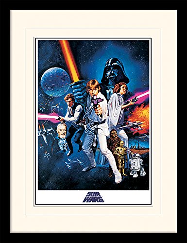 Pyramid International MP11220P-PL Star Wars A New Hope (One Sheet) montiert und gerahmt, Mounted 250 GSM Paperwrap MDF, Mehrfarbig, 44 x 33 x 4 cm von Star Wars