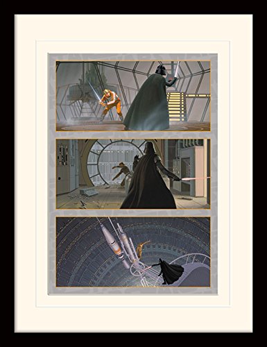 Pyramid International MP11359P-PL Star Wars (Luke Battles Darth Vader) montiert und gerahmt, Mounted 250 GSM Paperwrap MDF, Mehrfarbig, 44 x 33 x 4 cm von Star Wars