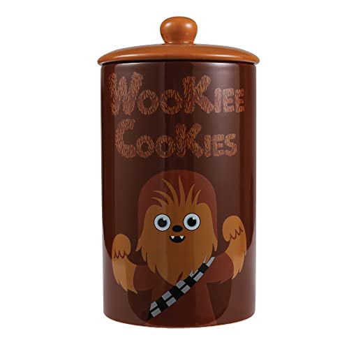 STAR WARS Chewbacca Wookiee Cookies Hundeleckerli-Glas,25.4x12.7 cm Keramik Chewbacca Hundeleckerli-Glas mit Deckel, spülmaschinenfest, braun Hundeleckerli-Glas, FF16765 von Marvel