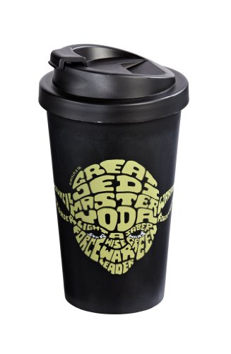Star Wars 12275 Coffee to Go Becher Kunststoff doppelwandig Yoda, ca. 400 ml von Star Wars