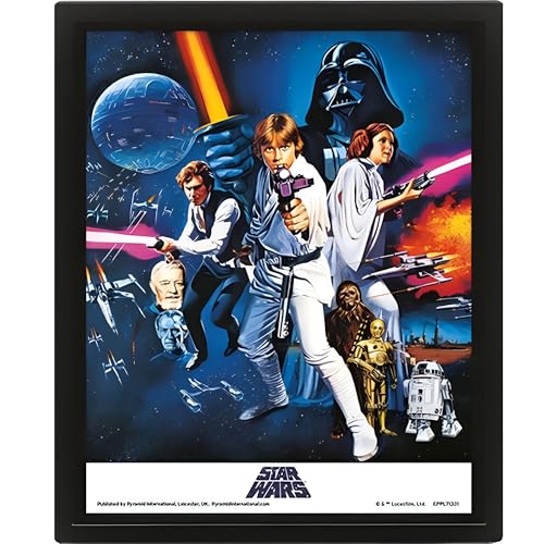 Star Wars 3D Lenticular Poster im Rahmen (A New Hope Design) 25cm x 20cm x 1.5cm - Offizielles Lizenzprodukt von Star Wars