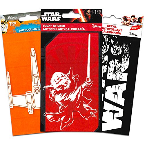 Star Wars Decals Set -- 3 Premium Star Wars Decal Stickers for Laptop, Car, MacBook (Yoda, Star Wars, X Wing) (Decal Set) von Star Wars