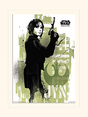 Star Wars Rogue 'Jyn Grunge' montiert Drucken, 30 x 40 cm von Star Wars