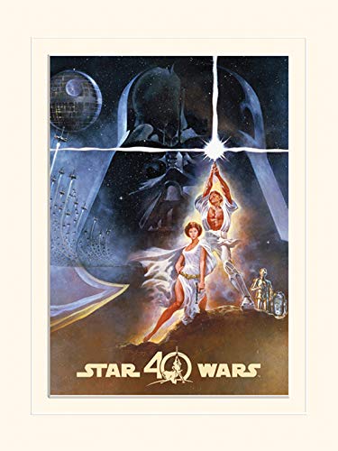 Star Wars 40. Jahrestag 'Neue Hoffnung' montiert Drucken,30 x 40 cm von Star Wars