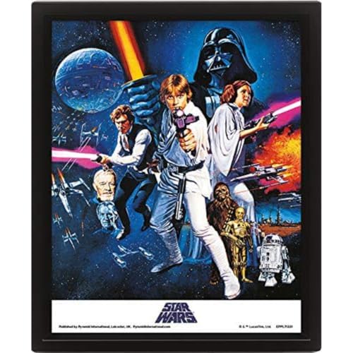 Star Wars 3D Lenticular Poster im Rahmen (A New Hope Design) 25cm x 20cm x 1.5cm - Offizielles Lizenzprodukt von Star Wars