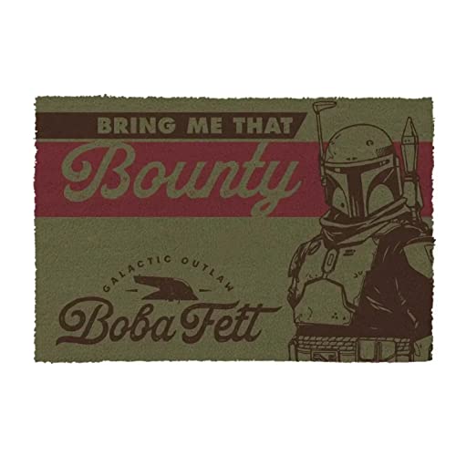 Star Wars Fußmatte (Bring Me That Bounty-Design), Kokosfaser, Außen- und Innenfußmatte, 40 cm x 60 cm, Geschenke für Männer und Frauen, offizielles Lizenzprodukt von Star Wars