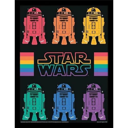 Star Wars Gerahmter Kunstdruck, Collector's Edition (R2D2 Rainbow Pride-Design), 30 x 40 cm von Star Wars