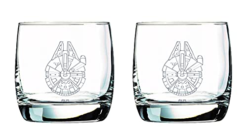 Star Wars Glass Set - Millennium Falcon - Collectible Gift Set of 2 Glasses - 10 oz Capacity - Classic Design - Heavy Base von Star Wars