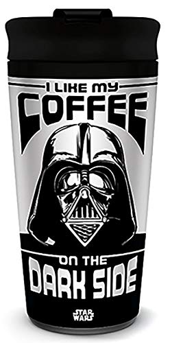 Star Wars Kaffeebecher (I Like My Coffee On The Dark Side Design) Metall Reisebecher 540ml - Offizielles Lizenzprodukt, Weiß Star Wars Kaffeebecher (I Like My Coffee On The Dark Side Design) Metall Reisebecher 540ml - Offizielles Lizenzprodukt, Weiß von Star Wars