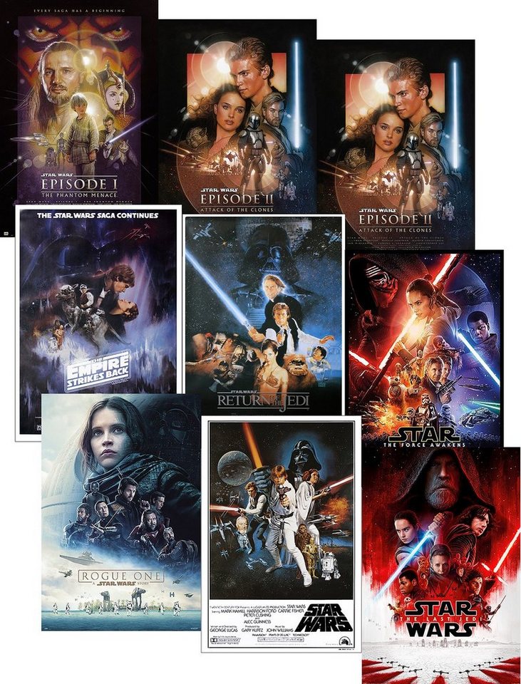 Star Wars Poster Star Wars Poster 9erSet 61 x 91,5 cm von Star Wars