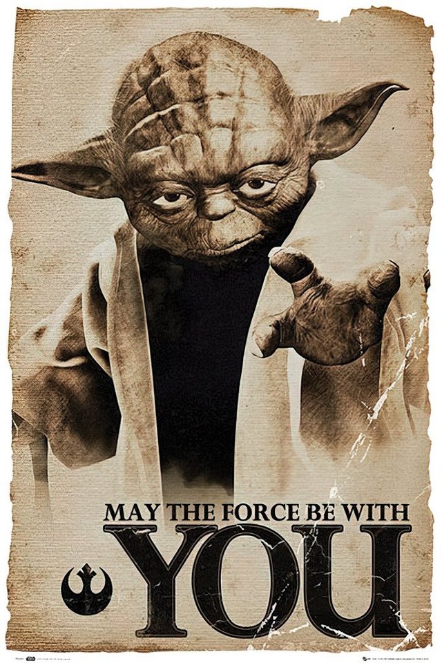 Star Wars Poster Star Wars Poster Yoda May the Force be with You 61 x 91,5 cm von Star Wars
