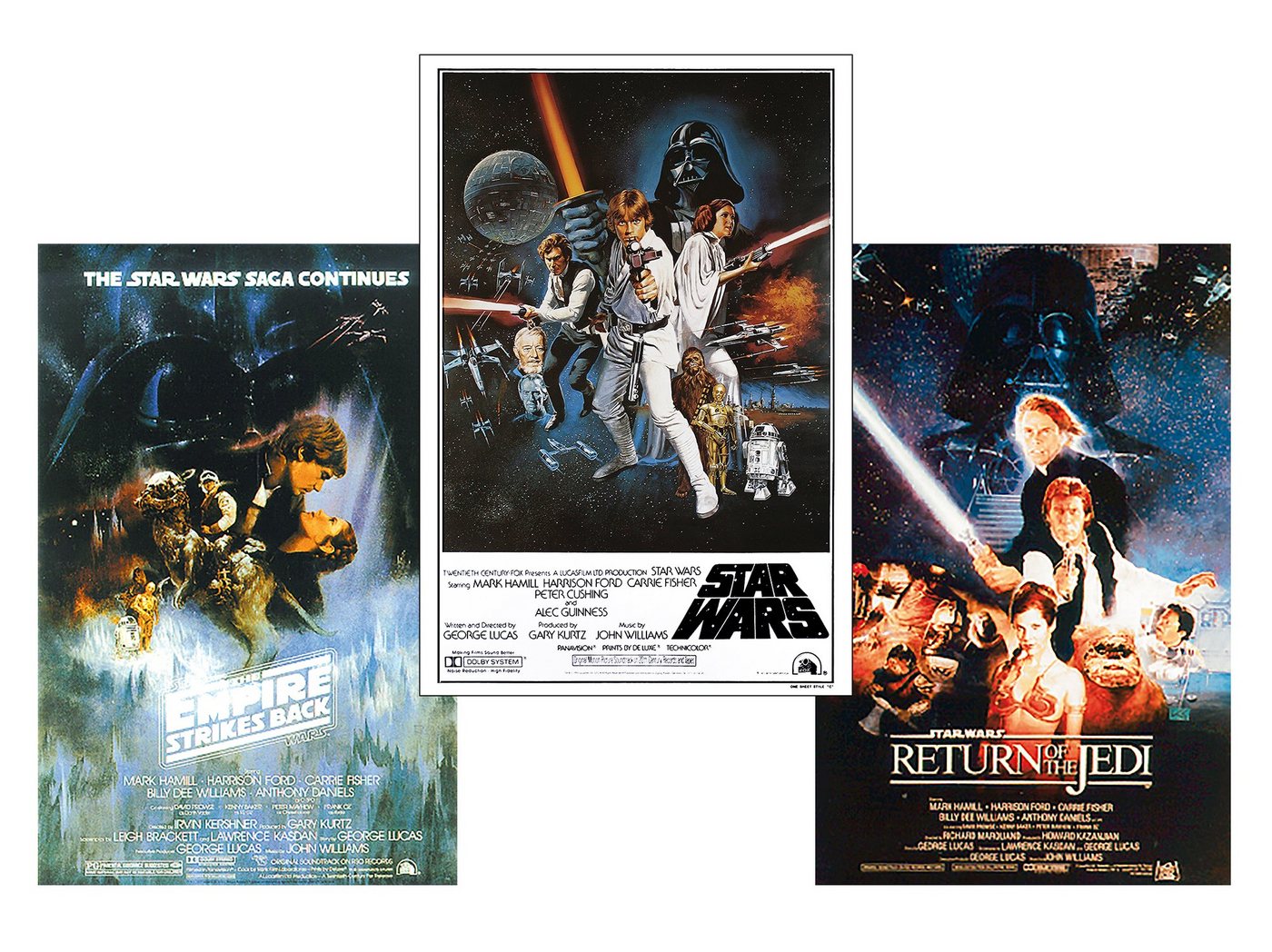 Star Wars Poster Star Wars Posterset Filmplakat Episode 4 - 6 US Size 68,5 x von Star Wars