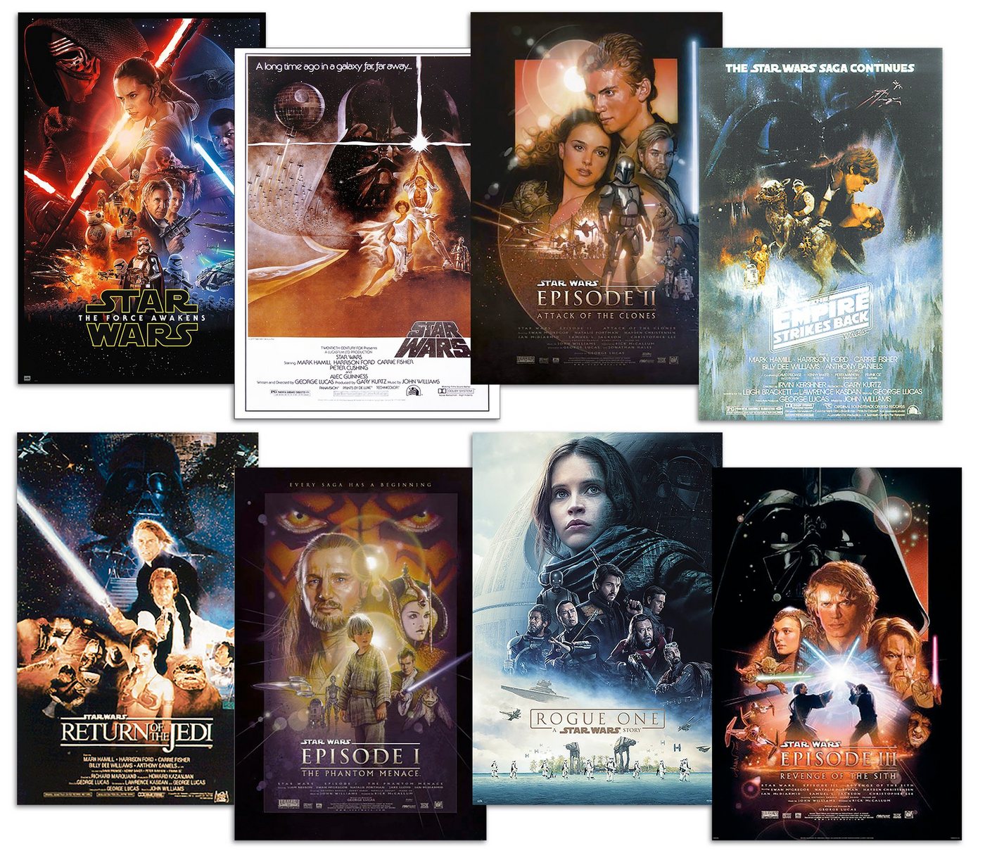 Star Wars Poster Star Wars Posterset Filmplakat 68,5 x 101,5 cm von Star Wars