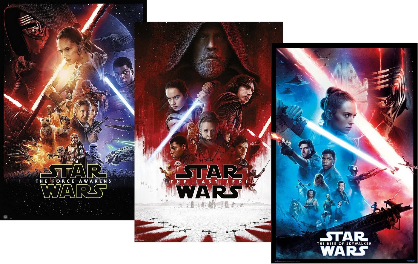 Star Wars Poster Star Wars Poster 3erSet Episode VII, VIII, IX 68,5 x 101,6 von Star Wars