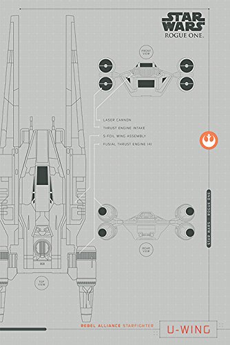 Star Wars Rogue One u-Wing Pläne Maxi Poster, Mehrfarbig von Star Wars