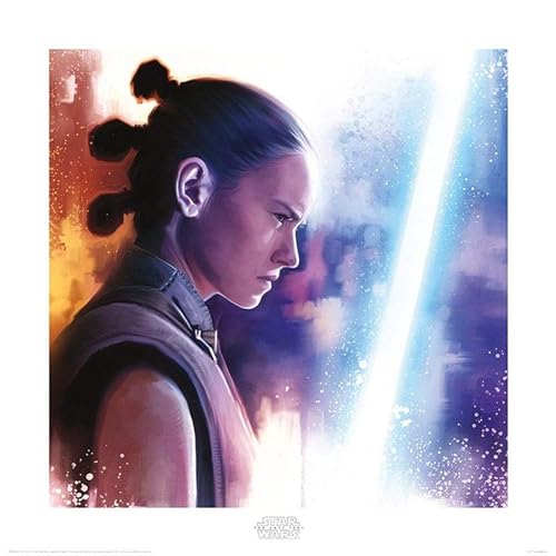 Star Wars The Last Jedi Rey Lightsaber Paint 40 x 40cm Kunstdruck, Mehrfarbig von Star Wars