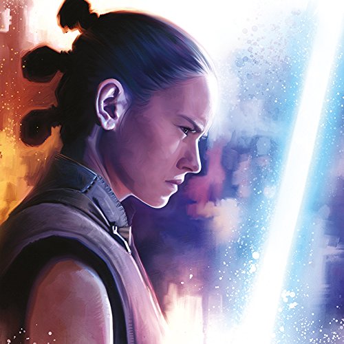 Star Wars The Last Jedi-Rey Lightsaber Paint Canvas Leinwanddruck, Mehrfarbig, 40 x 40 cm von Star Wars