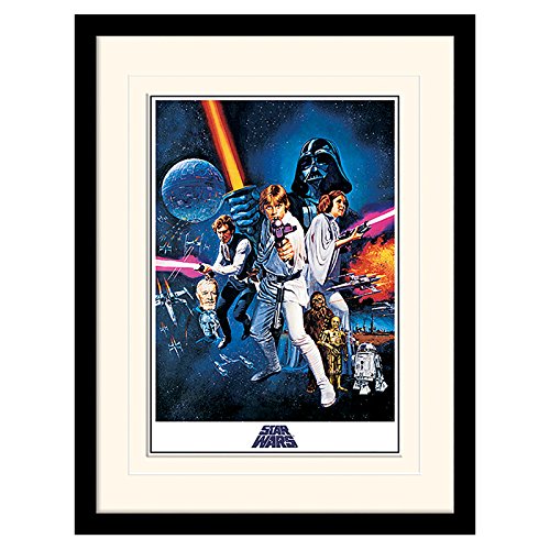 Star Wars Wandbild A New Hope Episode IV Poster mit Rahmen 44,5x35x1,5cm von Star Wars