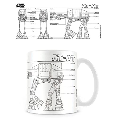Star Wars at-at Sketch 11oz/315ml Kaffeetassen, Mehrfarbig von Star Wars