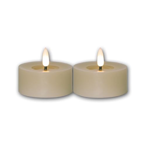 Star Trading 060-08 LED-Echtwachs-Kerze "Flamme Flow T-Light" 2er Set, beige, Wachsspiegeloptik, ca. 5,5x7 cm, naturgetreue Flamme, Batterie, Timer, Vierfarb-Karton Star Trading 060-08 LED-Echtwachs-Kerze "Flamme Flow T-Light" 2er Set, beige, Wachsspiegeloptik, ca. 5,5x7 cm, naturgetreue Flamme, Batterie, Timer, Vierfarb-Karton von Star