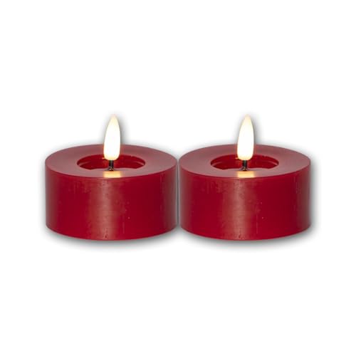 Star Trading 060-07 LED-Echtwachs-Kerze "Flamme Flow T-Light" 2er Set, rot, Wachsspiegeloptik, ca. 5,5x7 cm, naturgetreue Flamme, Batterie, Timer, Vierfarb-Karton Star Trading 060-07 LED-Echtwachs-Kerze "Flamme Flow T-Light" 2er Set, rot, Wachsspiegeloptik, ca. 5,5x7 cm, naturgetreue Flamme, Batterie, Timer, Vierfarb-Karton von Star