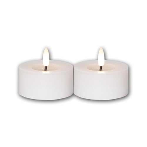 Star Trading 060-06 LED-Echtwachs-Kerze "Flamme Flow T-Light" 2er Set, weiß, Wachsspiegeloptik, ca. 5,5x7 cm, naturgetreue Flamme, Batterie, Timer, Vierfarb-Karton Star Trading 060-06 LED-Echtwachs-Kerze "Flamme Flow T-Light" 2er Set, weiß, Wachsspiegeloptik, ca. 5,5x7 cm, naturgetreue Flamme, Batterie, Timer, Vierfarb-Karton von Star