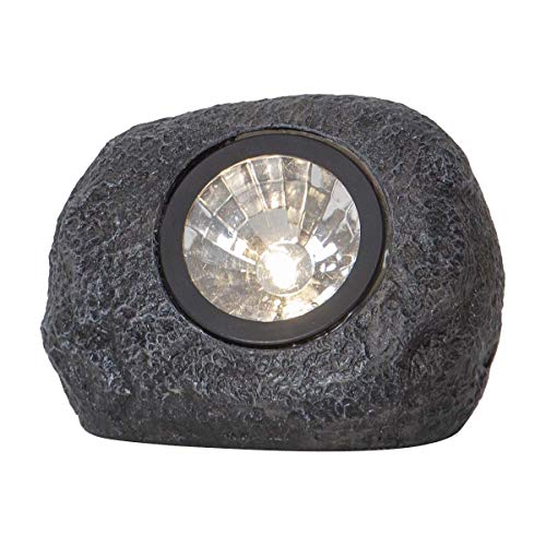 3x LED-Solarstein "Rocky", grau, warmweiße LED von Star