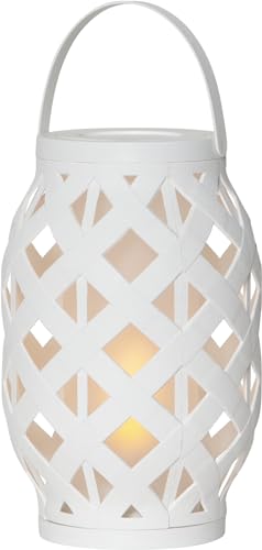Garten-Laterne FLAME L weiß, Feuer-Effekt & Timer Garten-Laterne FLAME L weiß, Feuer-Effekt & Timer von Star Trading