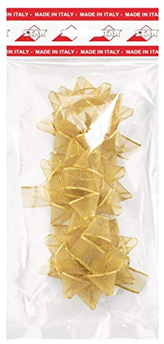 Geschenkschleifen Organza Optik 8cm x 3 Stück Ziehschleifen selbstklebend Metallic Farbauswahl: Gold Geschenkschleifen Organza Optik 8cm x 3 Stück Ziehschleifen selbstklebend Metallic Farbauswahl: Gold von Star