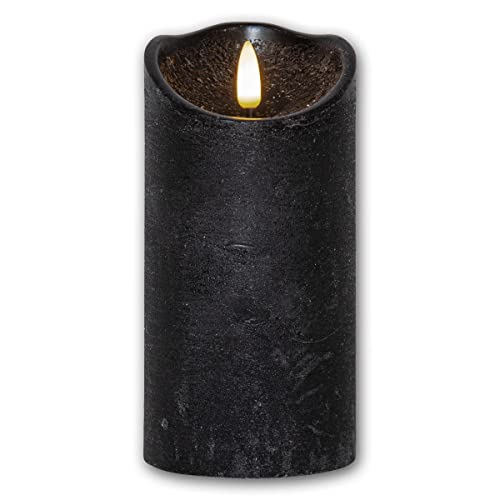 LED Echtwachskerze "3D FLAMME RUSTIC", schwarz, Timer, Höhe 15cm, Durchmesser 7,5cm, batteriebetrieben, Flackereffekt LED Echtwachskerze "3D FLAMME RUSTIC", schwarz, Timer, Höhe 15cm, Durchmesser 7,5cm, batteriebetrieben, Flackereffekt von Star