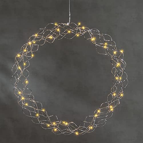 Star LED Lichterkranz Curly Trading, Fensterlicht Weihnachten warmweiß aus Draht und Kunststoff in Chrom, Transparent, mit Kabel, Ø: 45 cm Star LED Lichterkranz Curly Trading, Fensterlicht Weihnachten warmweiß aus Draht und Kunststoff in Chrom, Transparent, mit Kabel, Ø: 45 cm von Star Trading