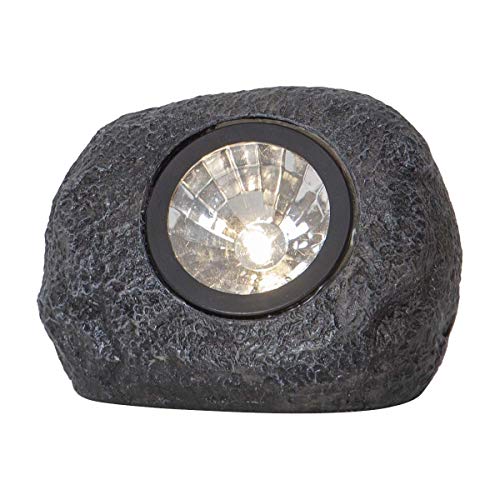 Star LED-Solarstein"Rocky", grau von Star